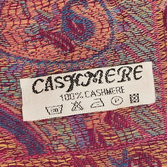 Pashmina Scarf Purple 100% Cashmere Paisley Floral Fringe Wrap Bohochic Gift - Picture 2 of 13